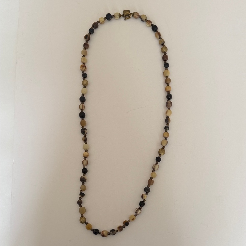 Ashley Pittman Natural Horn and Bronze Beaded Necklace